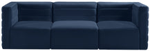 Quincy Blue Velvet Modular Cloud-Like Comfort Sofa - 677Navy-S95 - Vega Furniture