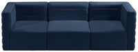 Quincy Blue Velvet Modular Cloud-Like Comfort Sofa - 677Navy-S95 - Vega Furniture