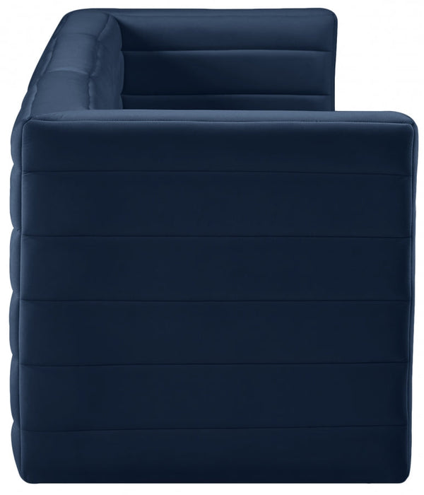 Quincy Blue Velvet Modular Cloud-Like Comfort Sofa - 677Navy-S95 - Vega Furniture