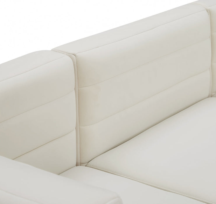 Quincy Cream Velvet Modular Cloud-Like Comfort Armless Chair - 677Cream-Armless - Vega Furniture