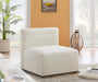 Quincy Cream Velvet Modular Cloud-Like Comfort Armless Chair - 677Cream-Armless - Vega Furniture