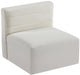 Quincy Cream Velvet Modular Cloud-Like Comfort Armless Chair - 677Cream-Armless - Vega Furniture