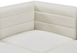 Quincy Cream Velvet Modular Cloud-Like Comfort Armless Chair - 677Cream-Armless - Vega Furniture