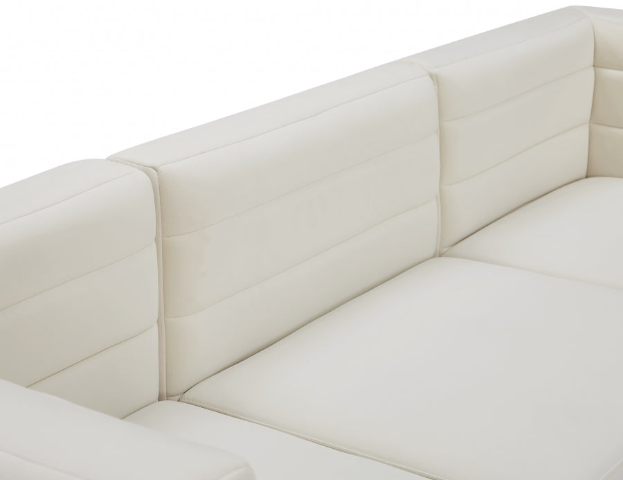 Quincy Cream Velvet Modular Cloud-Like Comfort Sofa - 677Cream-S126 - Vega Furniture