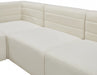 Quincy Cream Velvet Modular Cloud-Like Comfort Sofa - 677Cream-S63 - Vega Furniture