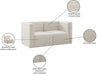 Quincy Cream Velvet Modular Cloud-Like Comfort Sofa - 677Cream-S63 - Vega Furniture