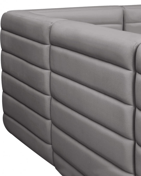 Quincy Grey Velvet Modular Cloud-Like Comfort Corner Chair - 677Grey-Corner - Vega Furniture