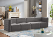 Quincy Grey Velvet Modular Cloud-Like Comfort Sofa - 677Grey-S126 - Vega Furniture