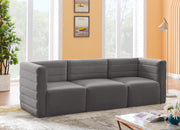 Quincy Grey Velvet Modular Cloud-Like Comfort Sofa - 677Grey-S95 - Vega Furniture