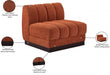 Quinn Chenille Fabric Living Room Chair Cognac - 124Cognac-Armless - Vega Furniture