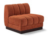 Quinn Chenille Fabric Living Room Chair Cognac - 124Cognac-Armless - Vega Furniture