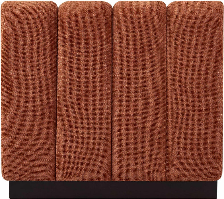 Quinn Chenille Fabric Living Room Chair Cognac - 124Cognac-Armless - Vega Furniture