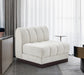 Quinn Chenille Fabric Living Room Chair Cream - 124Cream-Armless - Vega Furniture