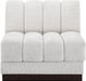 Quinn Chenille Fabric Living Room Chair Cream - 124Cream-Armless - Vega Furniture