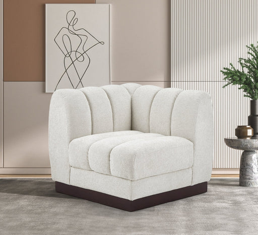 Quinn Chenille Fabric Living Room Chair Cream - 124Cream-Corner - Vega Furniture