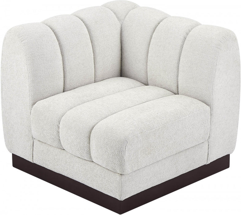 Quinn Chenille Fabric Living Room Chair Cream - 124Cream-Corner - Vega Furniture