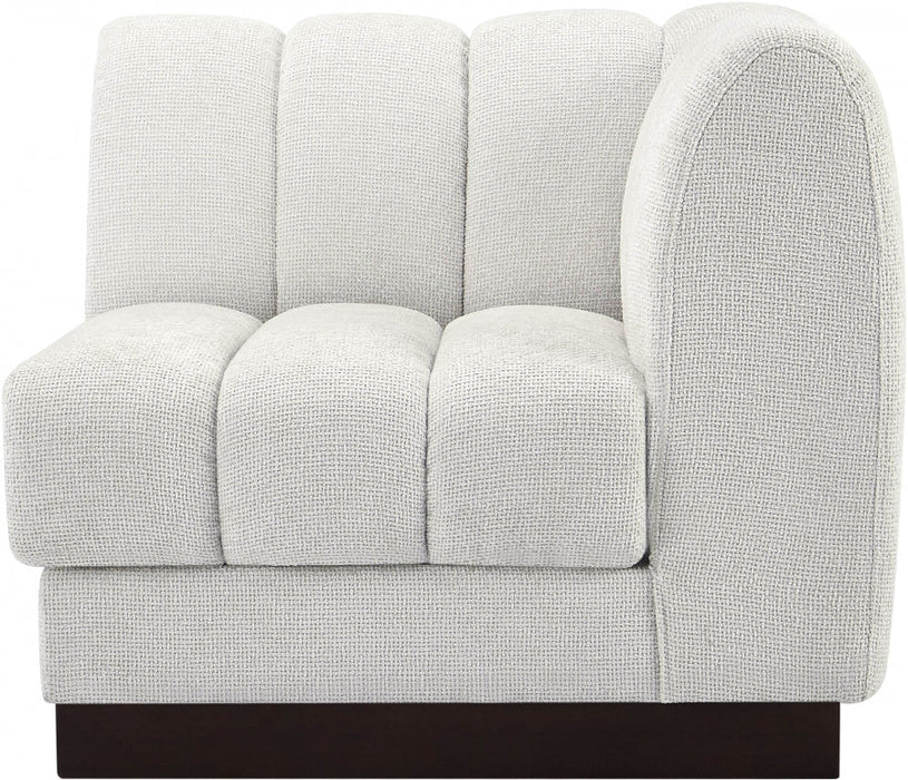 Quinn Chenille Fabric Living Room Chair Cream - 124Cream-Corner - Vega Furniture