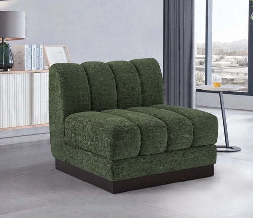 Quinn Chenille Fabric Living Room Chair Green - 124Green-Armless - Vega Furniture