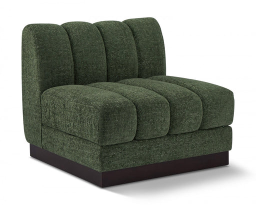 Quinn Chenille Fabric Living Room Chair Green - 124Green-Armless - Vega Furniture