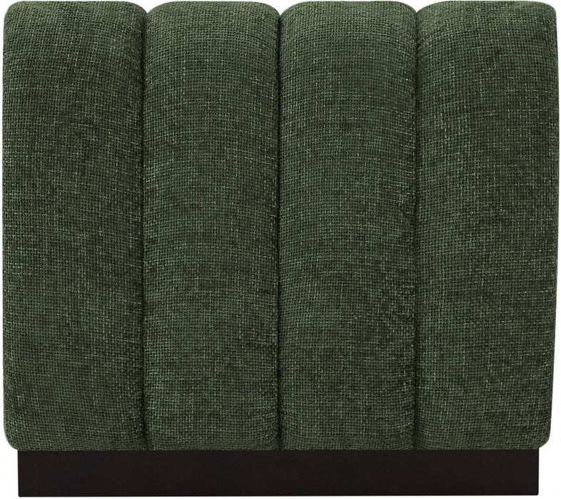 Quinn Chenille Fabric Living Room Chair Green - 124Green-Armless - Vega Furniture