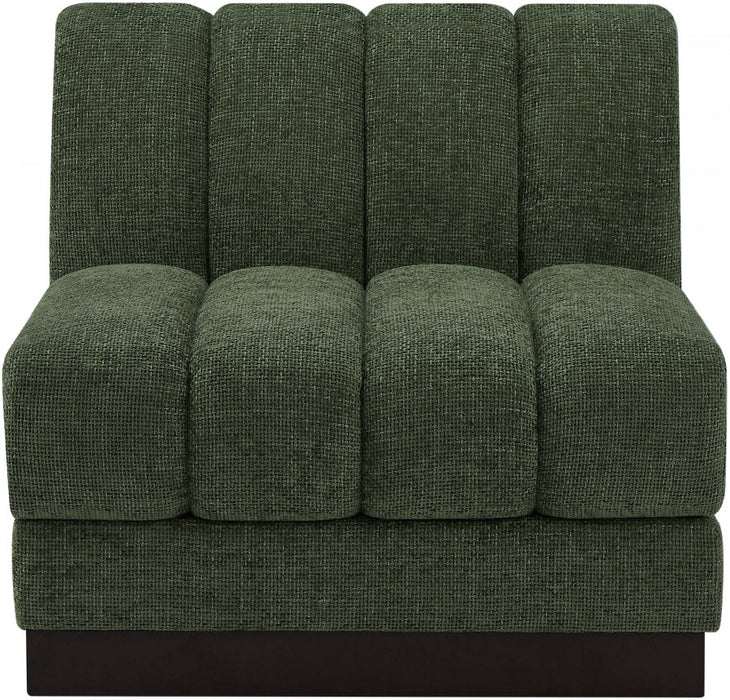 Quinn Chenille Fabric Living Room Chair Green - 124Green-Armless - Vega Furniture