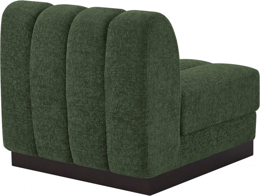 Quinn Chenille Fabric Living Room Chair Green - 124Green-Armless - Vega Furniture