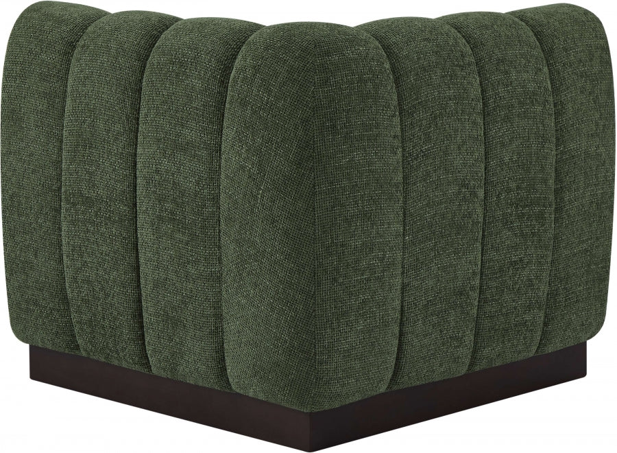 Quinn Chenille Fabric Living Room Chair Green - 124Green-Corner - Vega Furniture