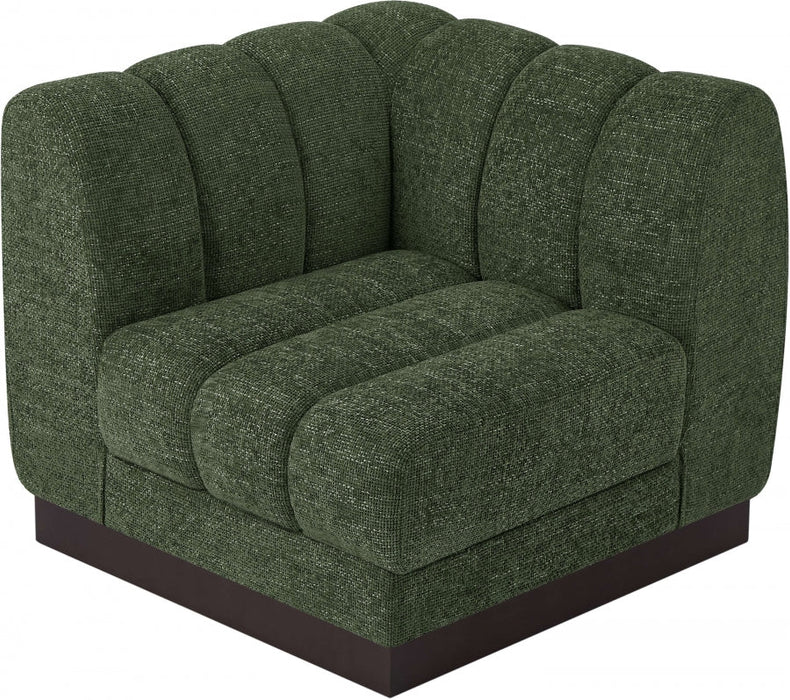 Quinn Chenille Fabric Living Room Chair Green - 124Green-Corner - Vega Furniture