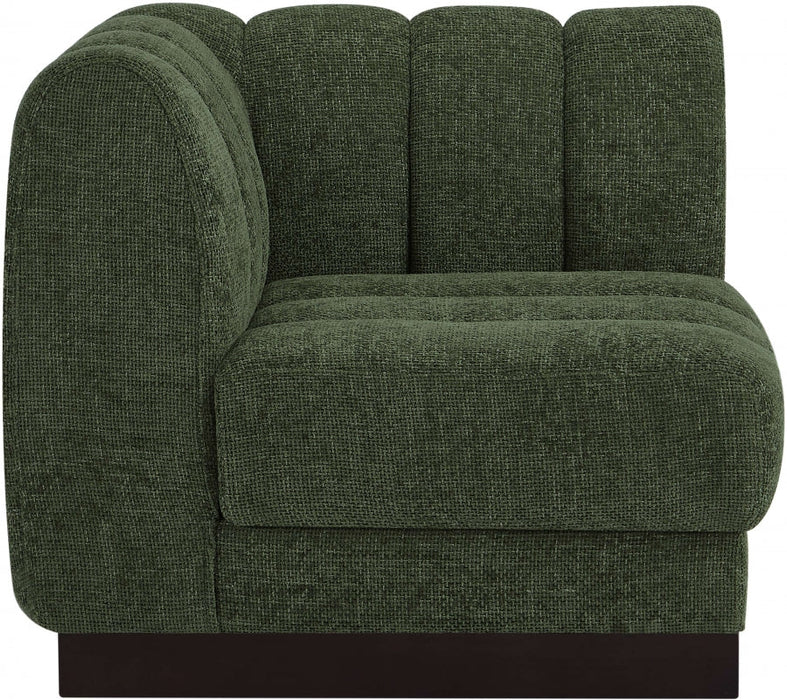 Quinn Chenille Fabric Living Room Chair Green - 124Green-Corner - Vega Furniture