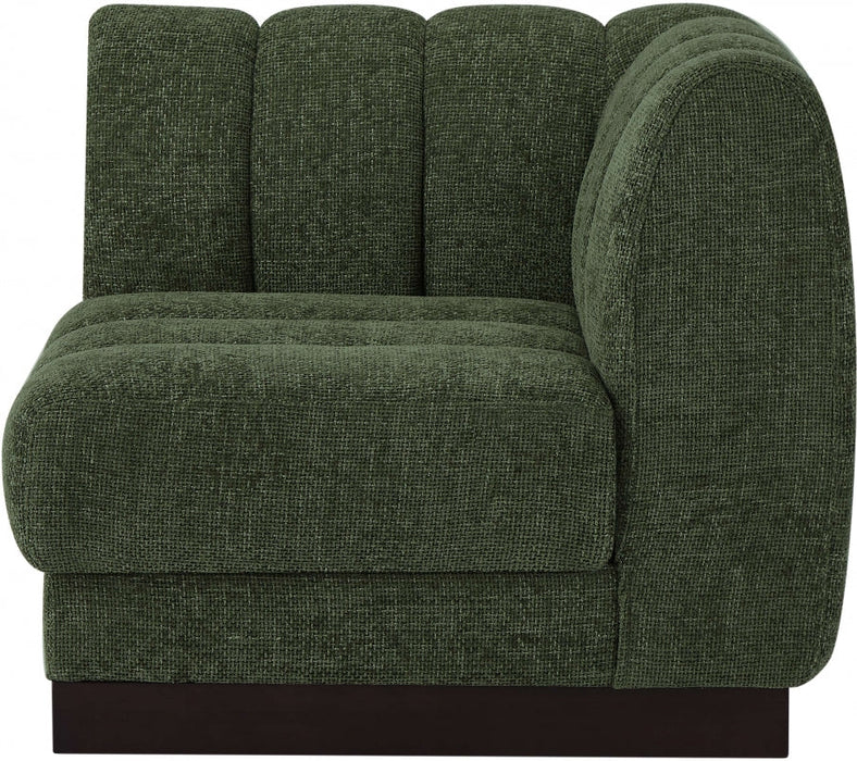 Quinn Chenille Fabric Living Room Chair Green - 124Green-Corner - Vega Furniture