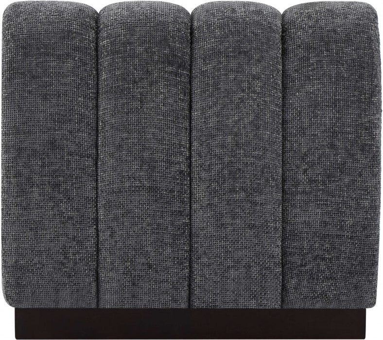 Quinn Chenille Fabric Living Room Chair Grey - 124Grey-Armless - Vega Furniture