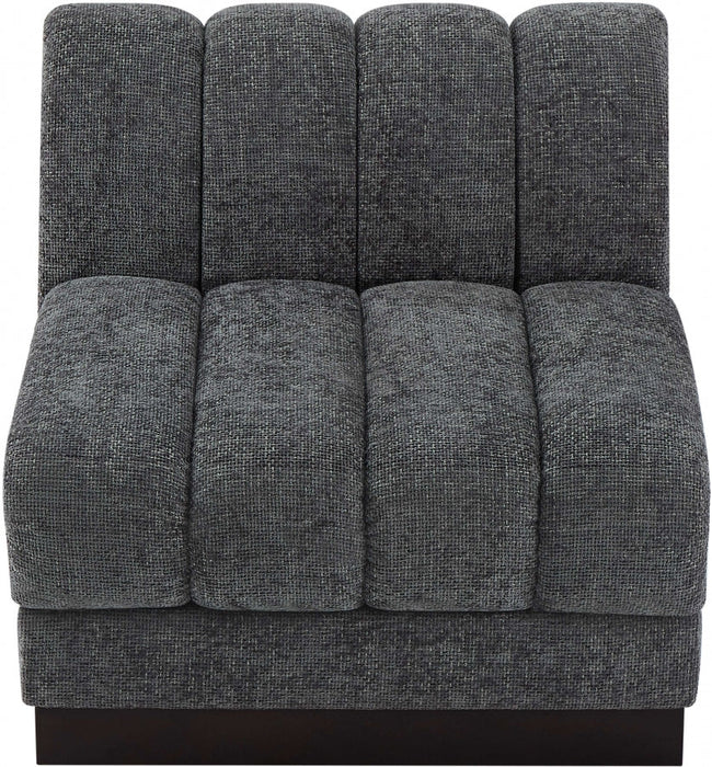 Quinn Chenille Fabric Living Room Chair Grey - 124Grey-Armless - Vega Furniture