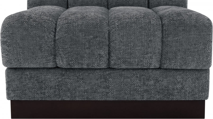 Quinn Chenille Fabric Living Room Chair Grey - 124Grey-Armless - Vega Furniture