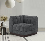 Quinn Chenille Fabric Living Room Chair Grey - 124Grey-Corner - Vega Furniture