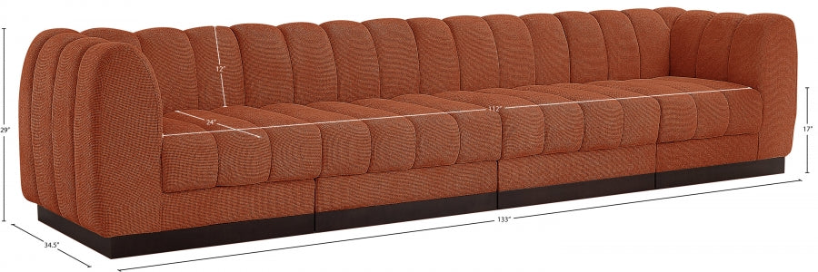 Quinn Chenille Fabric Sofa Cognac - 124Cognac-S133 - Vega Furniture