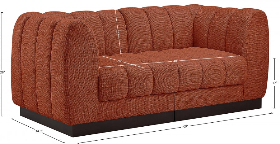 Quinn Chenille Fabric Sofa Cognac - 124Cognac-S69 - Vega Furniture