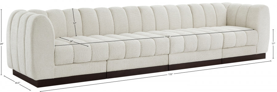 Quinn Chenille Fabric Sofa Cream - 124Cream-S133 - Vega Furniture