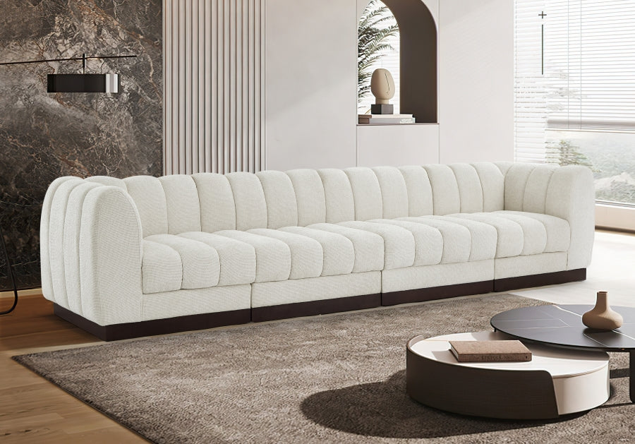 Quinn Chenille Fabric Sofa Cream - 124Cream-S133 - Vega Furniture