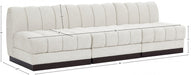 Quinn Chenille Fabric Sofa Cream - 124Cream-S96 - Vega Furniture