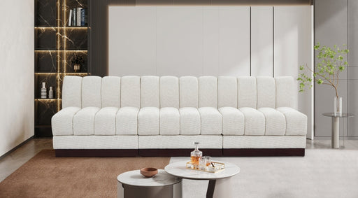 Quinn Chenille Fabric Sofa Cream - 124Cream-S96 - Vega Furniture