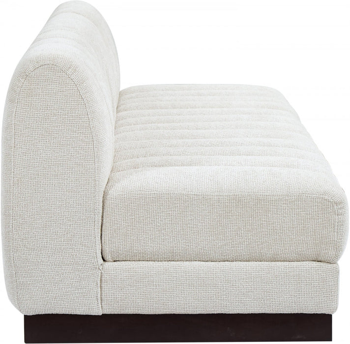 Quinn Chenille Fabric Sofa Cream - 124Cream-S96 - Vega Furniture