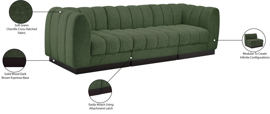 Quinn Chenille Fabric Sofa Green - 124Green-S101 - Vega Furniture