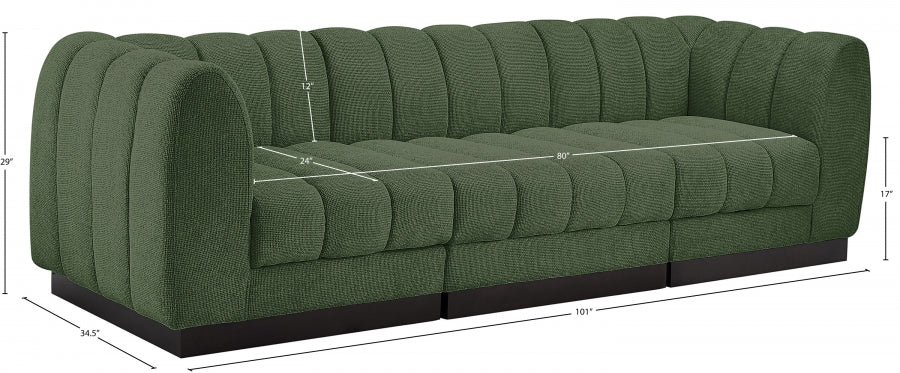 Quinn Chenille Fabric Sofa Green - 124Green-S101 - Vega Furniture