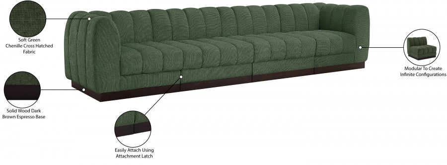 Quinn Chenille Fabric Sofa Green - 124Green-S133 - Vega Furniture