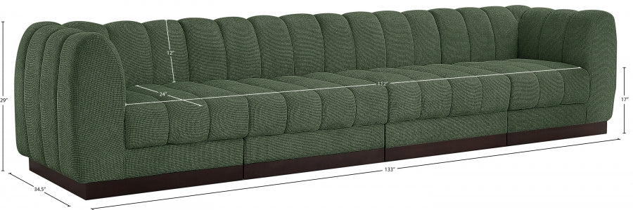 Quinn Chenille Fabric Sofa Green - 124Green-S133 - Vega Furniture