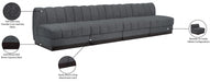 Quinn Chenille Fabric Sofa Grey - 124Grey-S128 - Vega Furniture