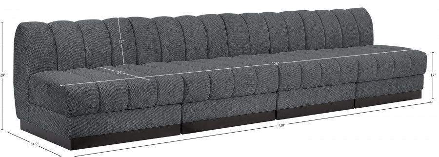 Quinn Chenille Fabric Sofa Grey - 124Grey-S128 - Vega Furniture