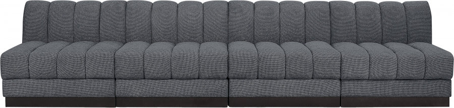 Quinn Chenille Fabric Sofa Grey - 124Grey-S128 - Vega Furniture