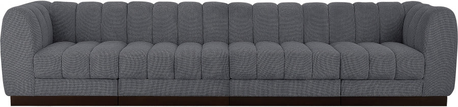 Quinn Chenille Fabric Sofa Grey - 124Grey-S133 - Vega Furniture