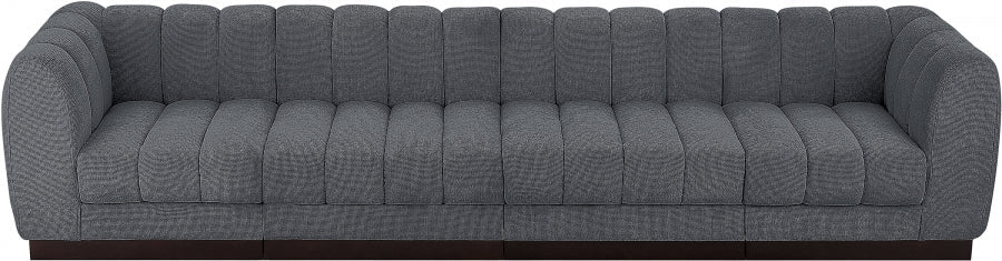 Quinn Chenille Fabric Sofa Grey - 124Grey-S133 - Vega Furniture